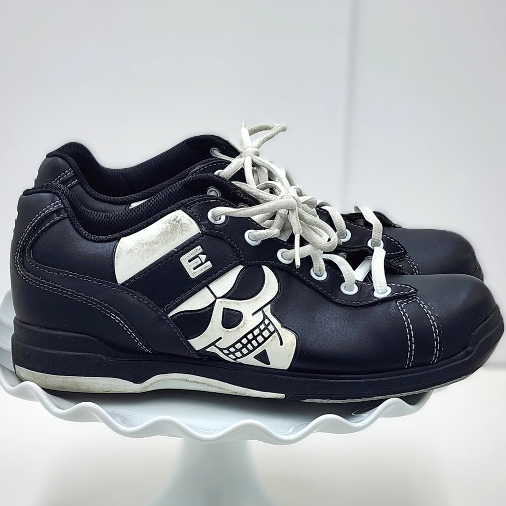 Etonic Men's Black White Glo Skull Perfect Slide Bowling Shoes - Size 11